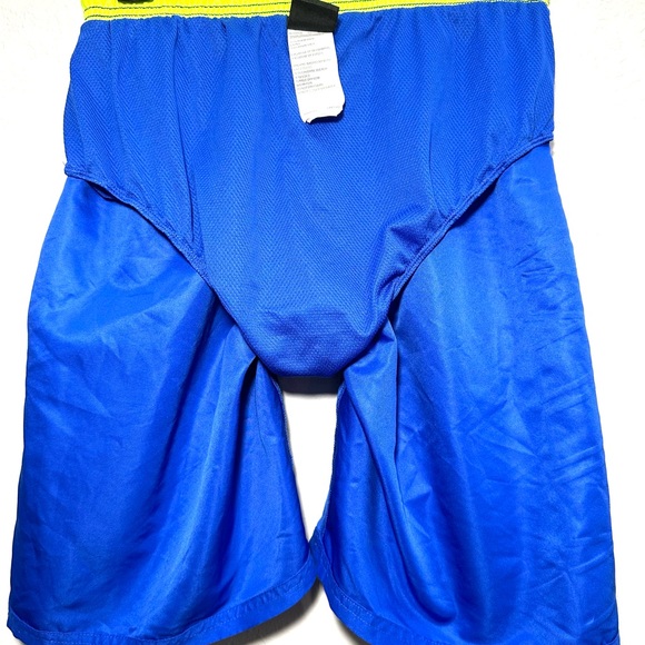 NEW Men’s NIKE Big Spell Out Swim Trunk Shorts Royal Blue with Neon Green Sz M - Picture 11 of 13